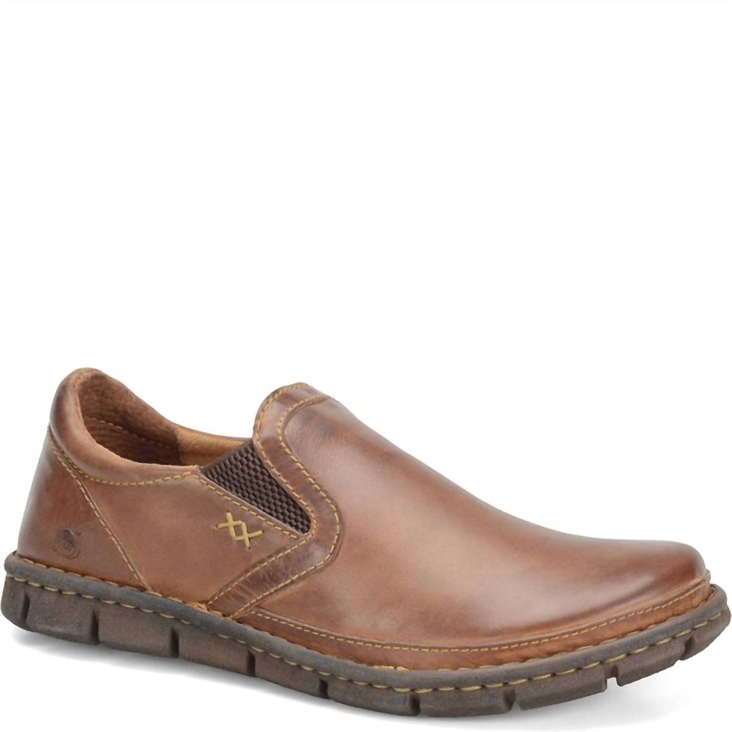 Born Men's Sawyer Shoe in tan - men's loafer - detail view