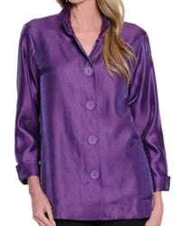 Multiples - Shimmer Button Front Jacket
