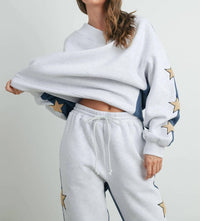 Buttermelon - Long Sleeve Round Neck Sweatshirt With Star Detail