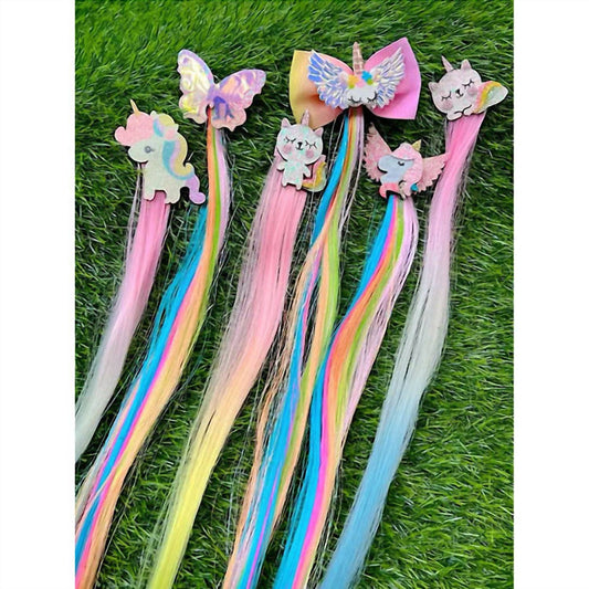 Kidscharm - Girl's Rainbow Synthetic Unicorn Hair Clip