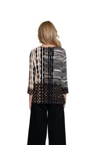 Multiples - 3/4 Sleeve Embellished Top - Plus