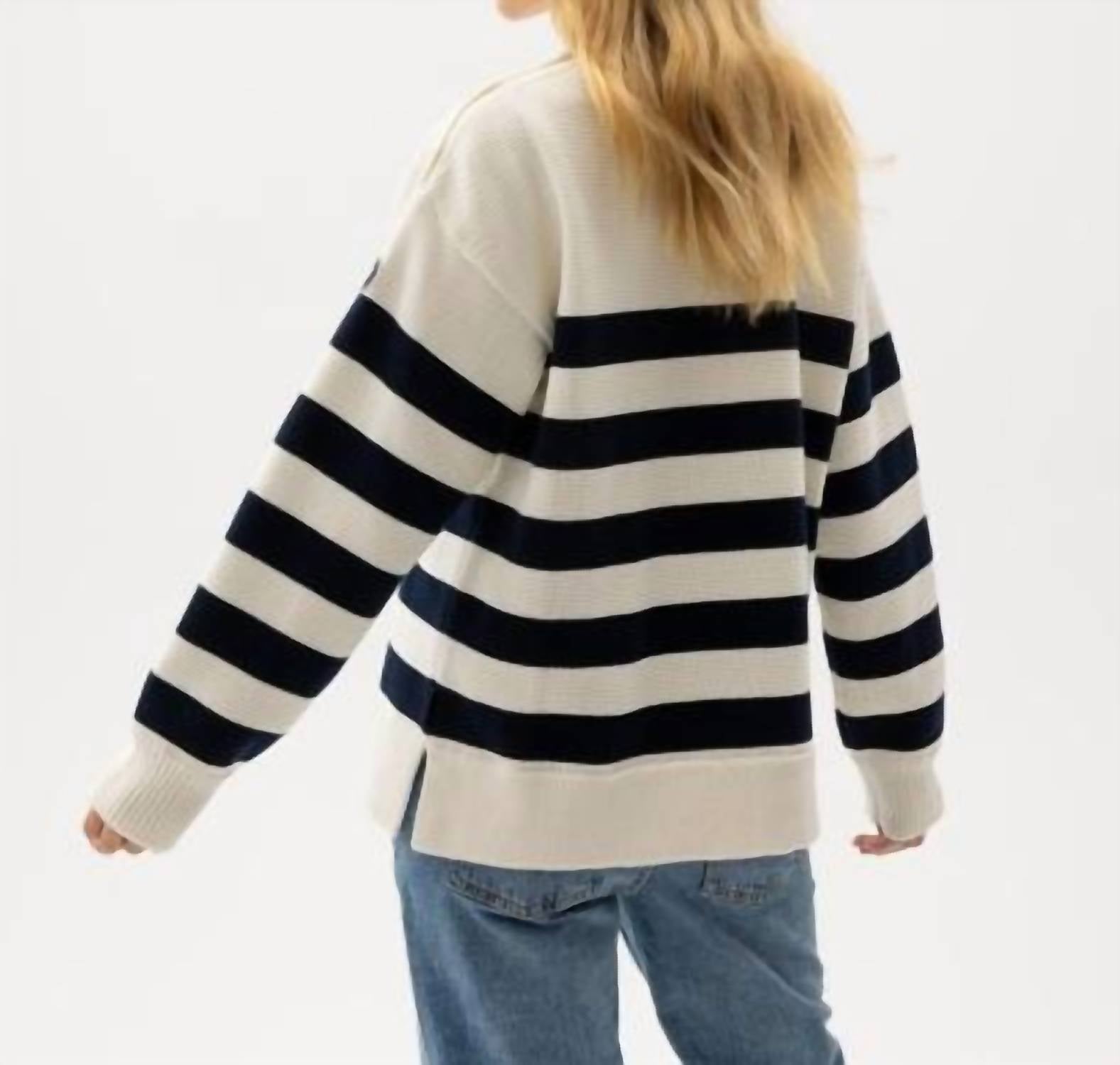 Holebrook Usa - Paulina Striped Knitted Windproof Sweater