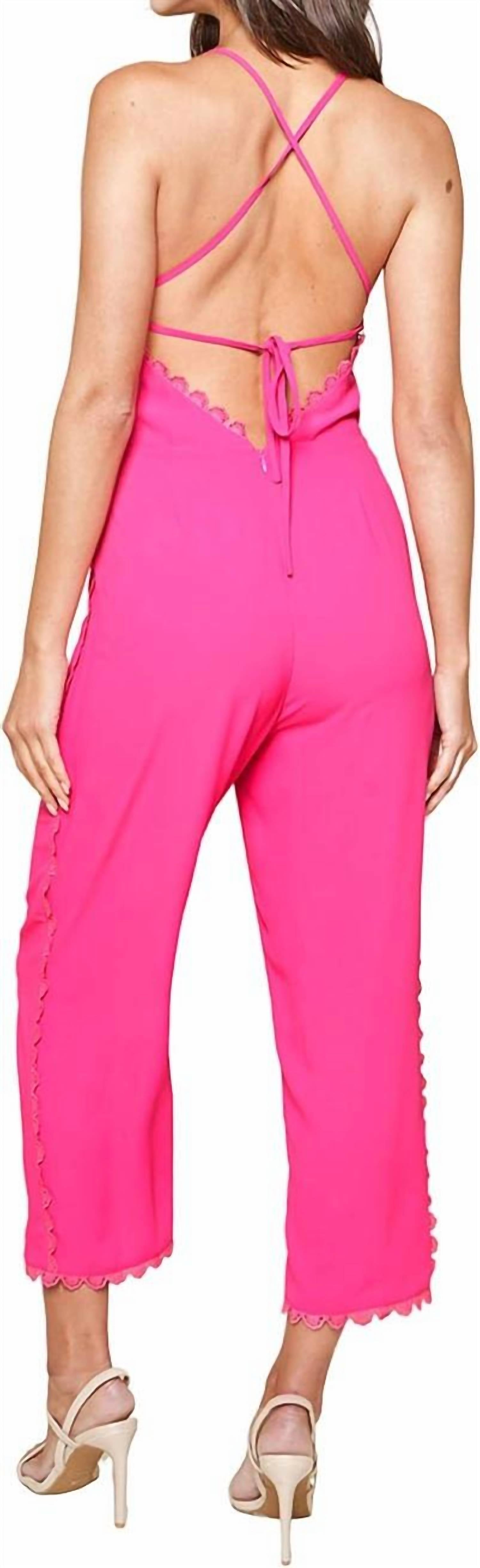 Sugarlips - Perfectly Scallop Lace Trim Jumpsuit