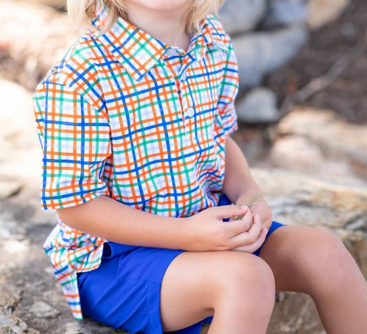 Blue Quail Clothing Co. - Kids Spring Plaid Performance Polo Shirt