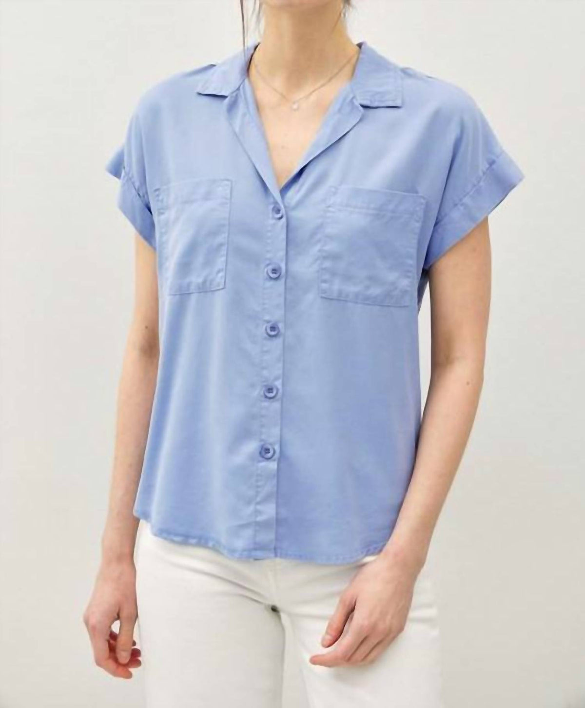 Be Cool - Cropped Button Up Top