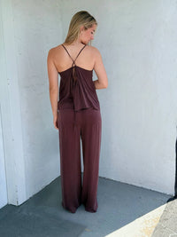 Be Cool - Halter Air Washed Tie Tank Top