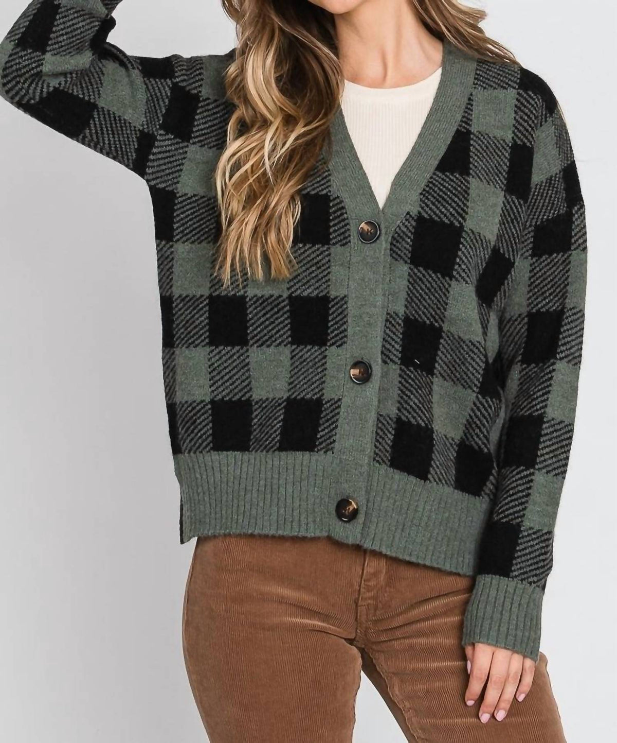 Be Cool - Plaid Button Up Cardigan