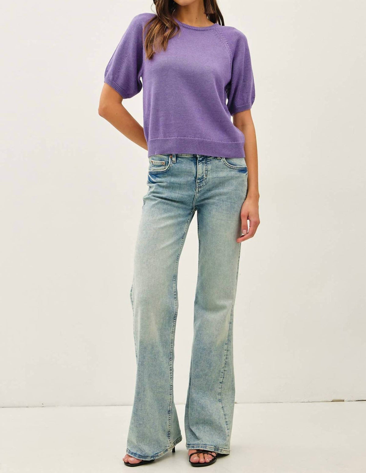 Be Cool - Raglan Volume Short Sleeve Basic Sweater
