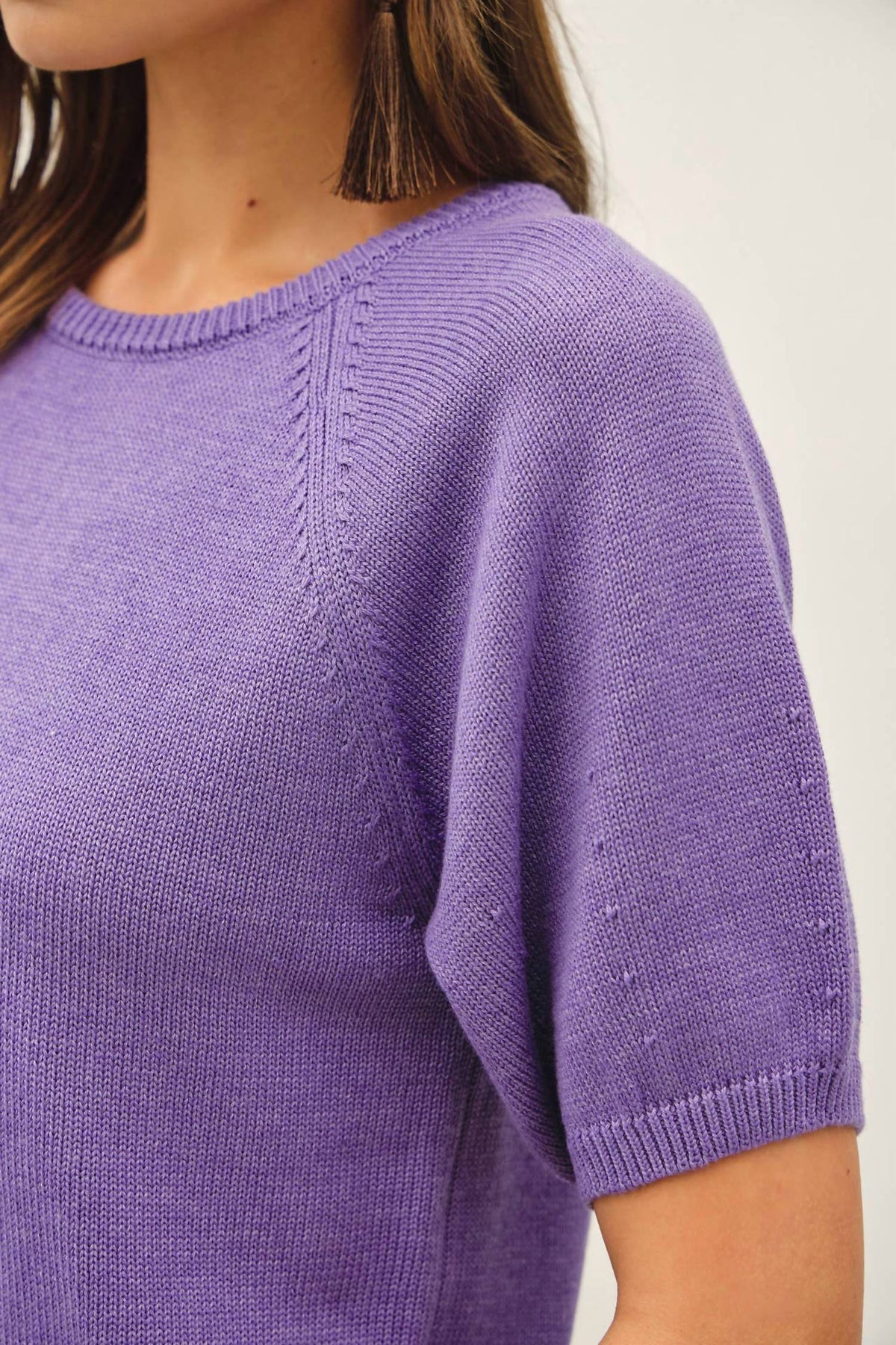Be Cool - Raglan Volume Short Sleeve Basic Sweater