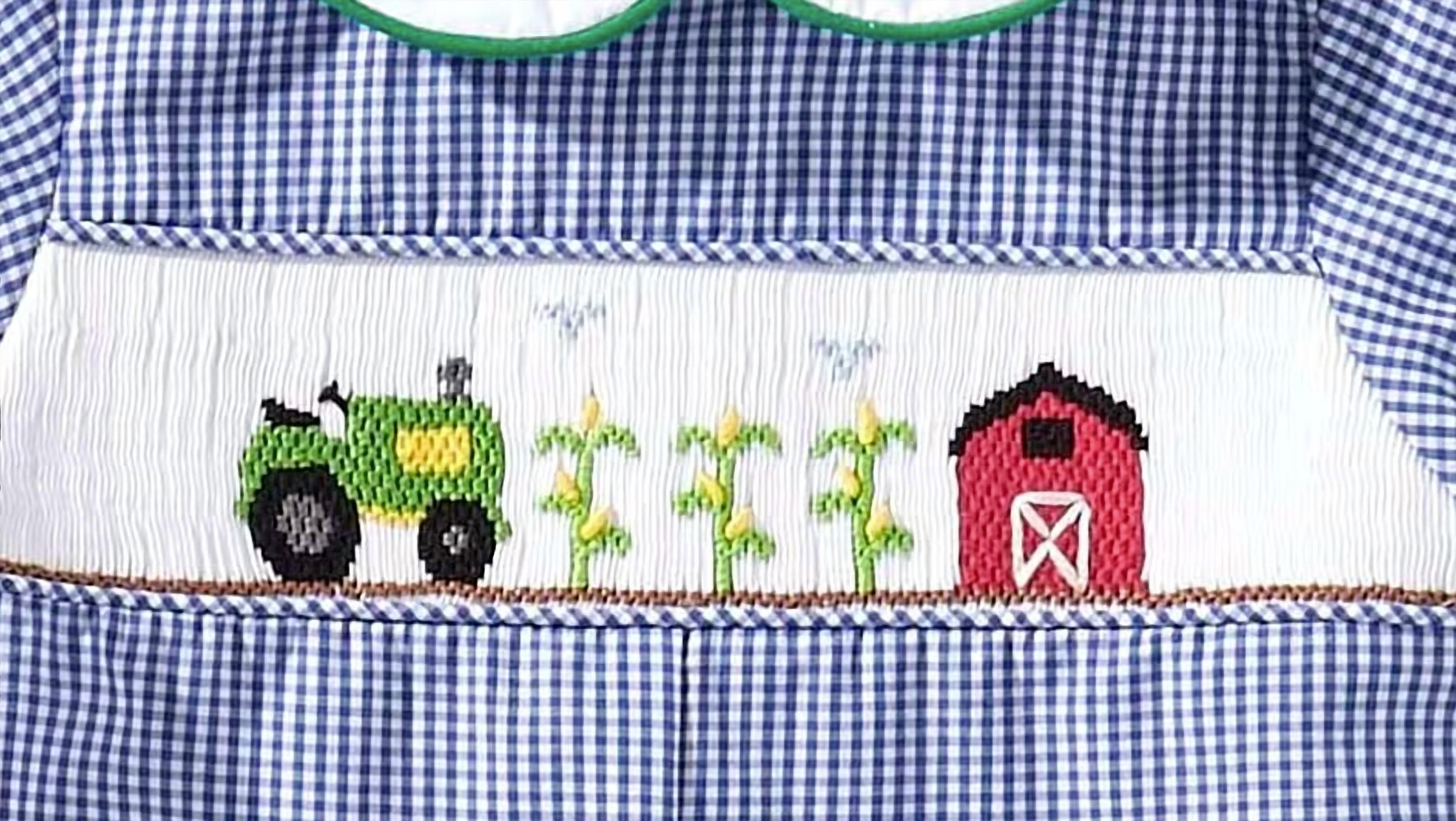 Petit Ami Zubels - Kid's Farm Scene Smocked Romper