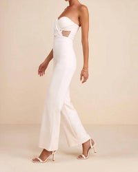 Lulus Surely Stunning Strapless Bustier Jumpsuit in ivory - women's pants - detail view