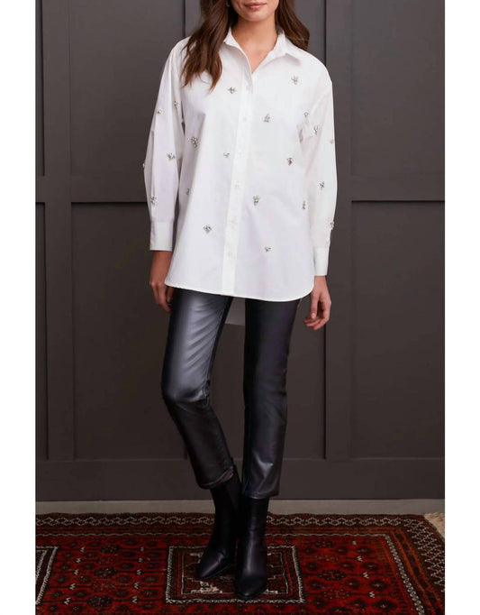 Tribal - Embellished Loose Fit Button-down Shirt