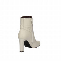 NeroGiardini Women's Velvet Ankle Bootie in milk white - women's shoe - view 5