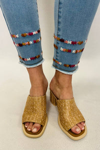 Tribal - Audrey Pull-on Slim Ankle Jeans With Embroidery