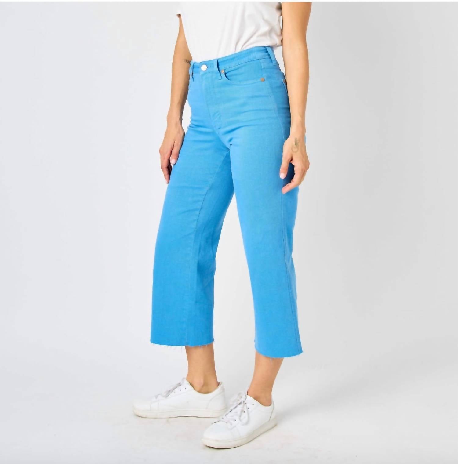 Judy Blue - Tummy Control Wide Leg Crop Jeans