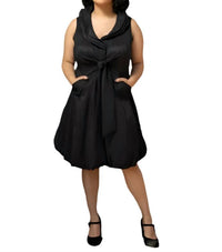 Samuel Dong - Triple Wired Collar Cross Tie Bubble Dress