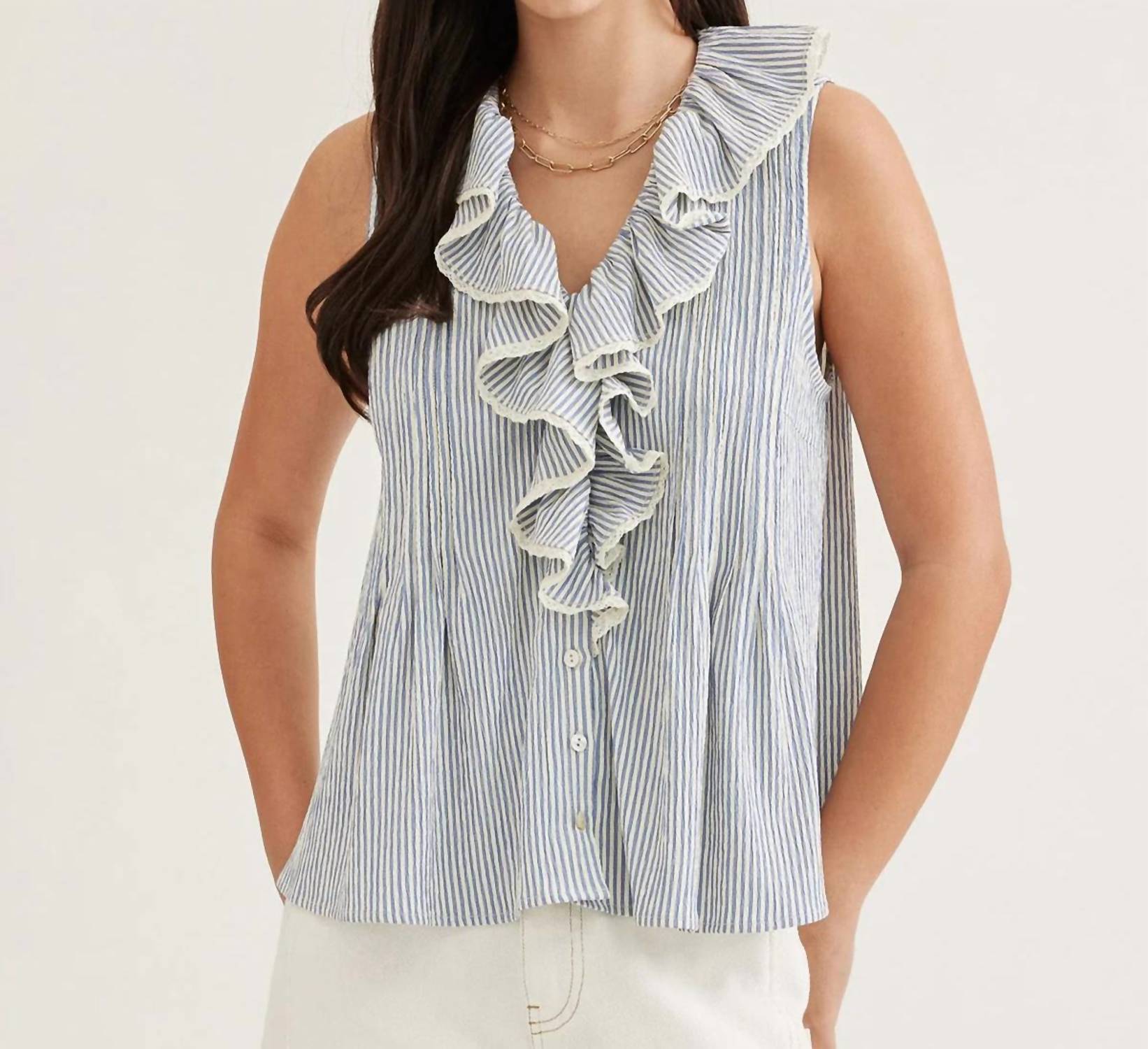 Entro - Sancia Stripe Sleeveless Top