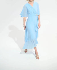 Joseph Ribkoff - Cape Sleeves High Low Wrap Dress