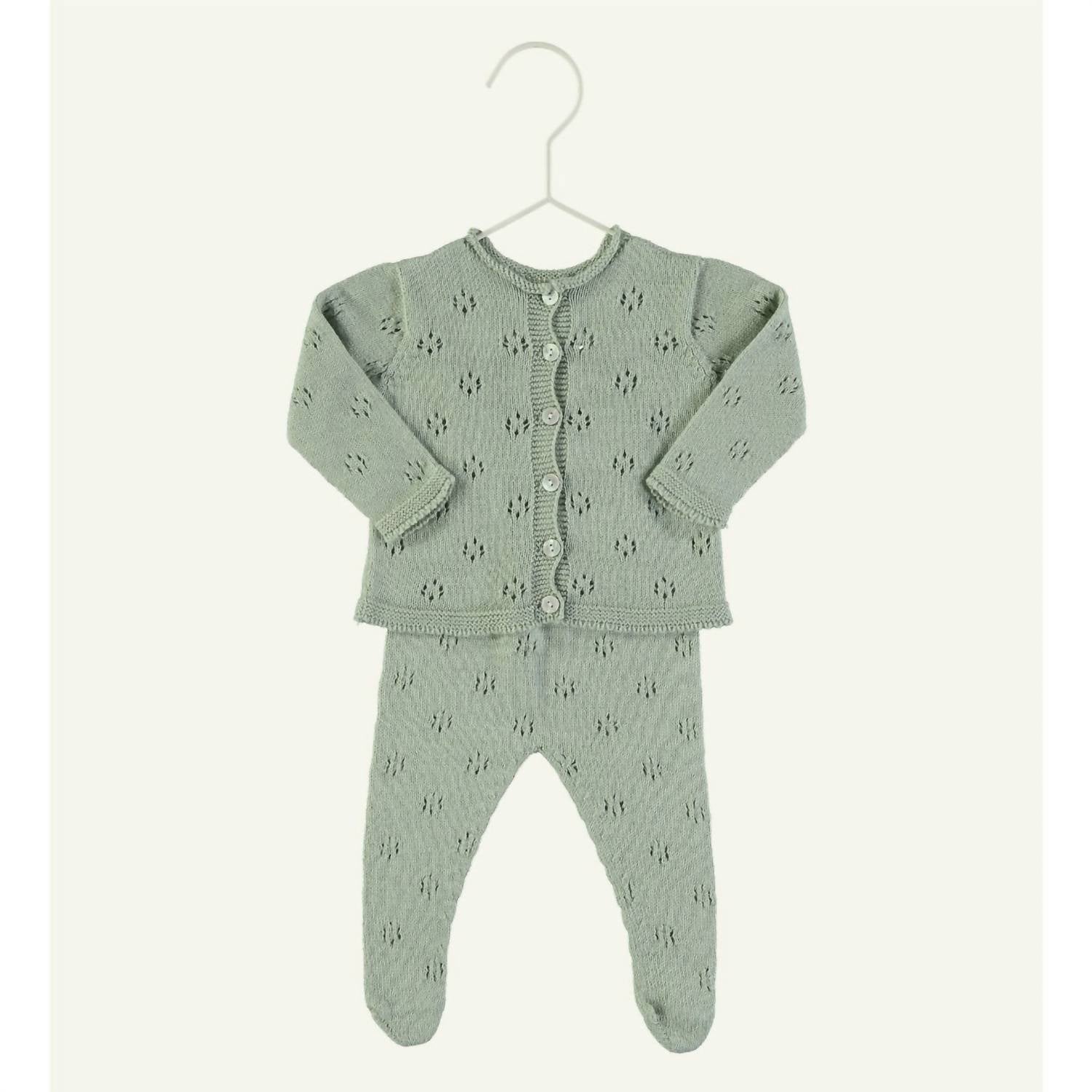 Mamitis Kid's Bali Reversible Knit Pants Set in green - item