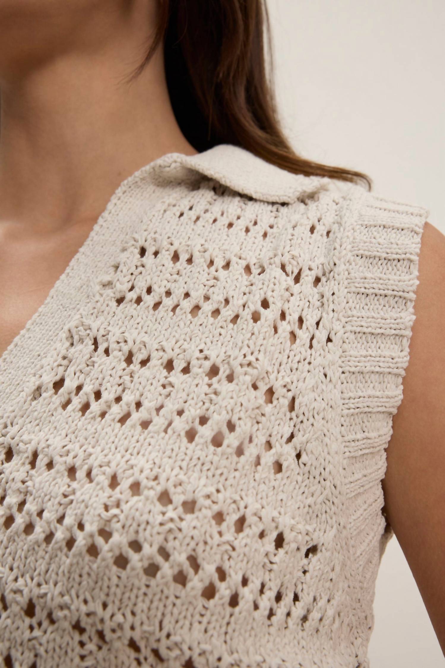 Velvet by Graham & Spencer Renee Knit Sweater Top in chalk - women's sweater - alternate view