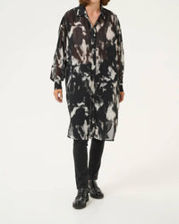 Kaffe - Kaaska Sheer Long Sleeves Shirt Dress