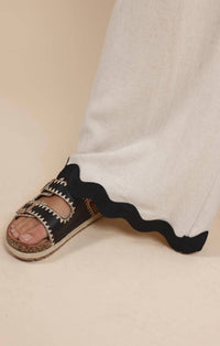 Sadie & Sage - Linen Ric Rac Trim Pant