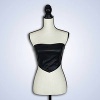Blue Blush - Faux Leather Bandana Top