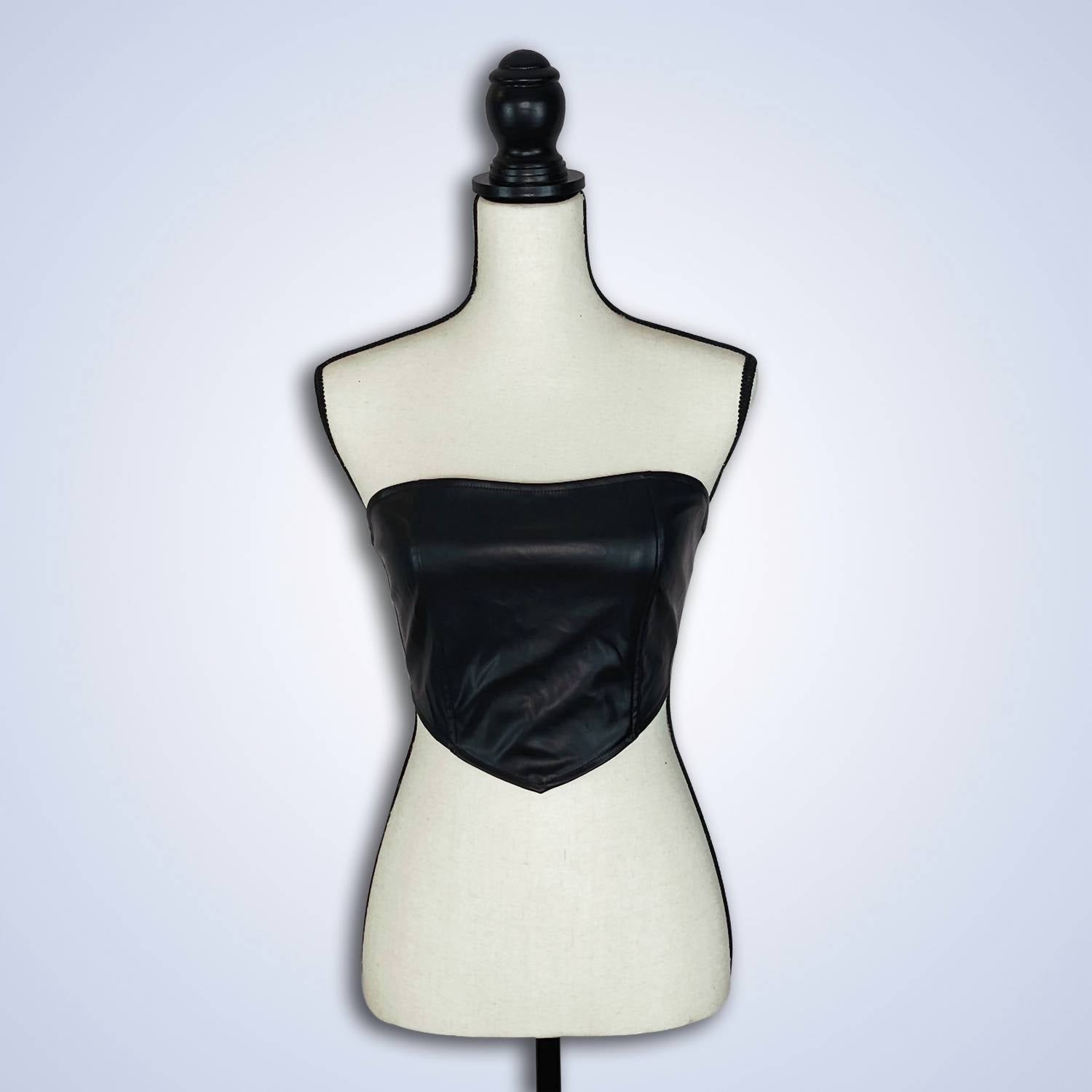 Blue Blush - Faux Leather Bandana Top
