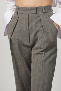 HERRINGBONE SUIT PANTS