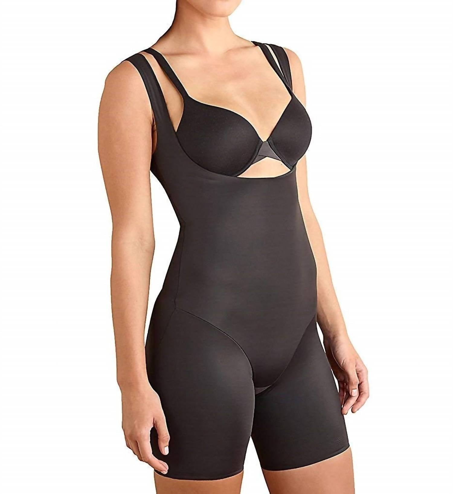 TC Fine Intimates Comfort Wyob Thigh Slimmer Shapewear With Back Magic in black - women's intimate