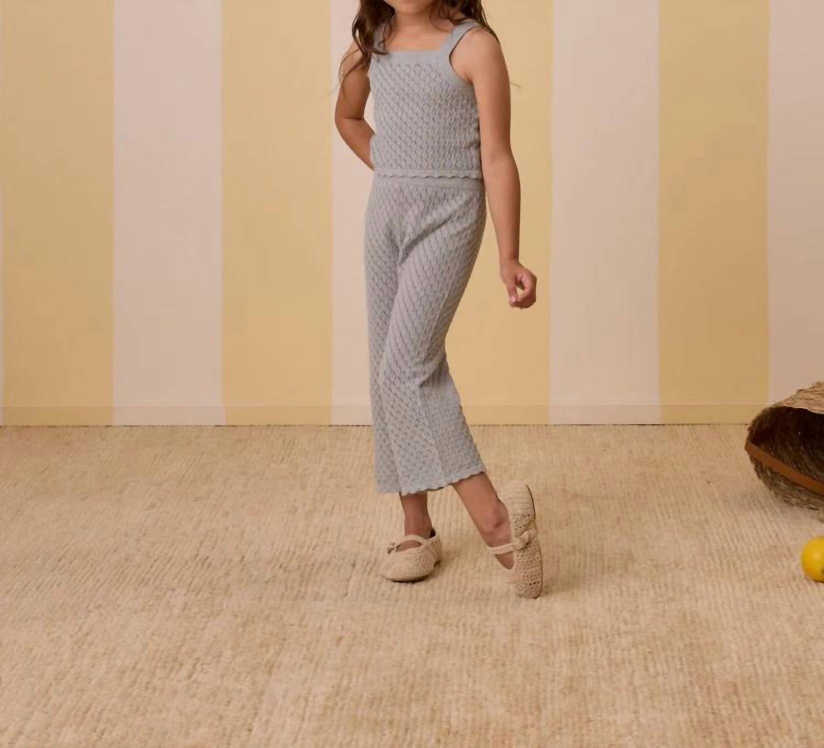Rylee + Cru Girls Crochet Summer Set in sea foam - item