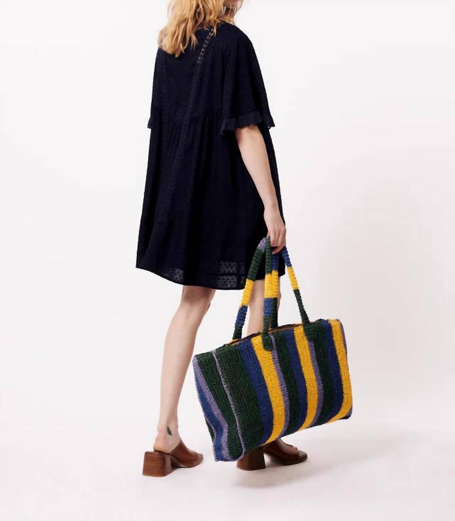 FRNCH Women's Anny Woven Dress in blue marine - women's dress - detail view