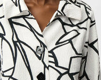 Joseph Ribkoff - Seersucker Abstract Print Trapeze Jacket
