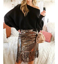 Vine & Love - Boat Neck Loose Fit Sweater