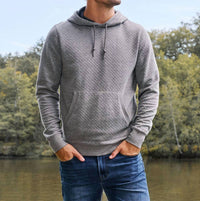 Flags & Anthem Bradner Super-Soft Quilted Hoodie in grey heather - men's shirt