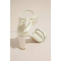 Oleg Cassini - Wowen's Removable Ankle Bow Crystal Strap Heeled Melania Sandals