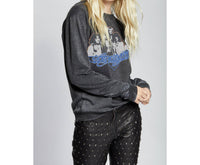 Recycled Karma Aero Force One Aerosmith Sweatshirt in black - women's top - detail view