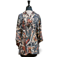 Inoah - Women's Jungle Leaves Hooded Poncho