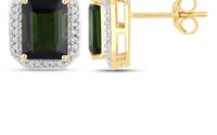 Diana M Jewels Women's Octagon Natural Tourmaline Stud Earrings (3.57 Ct) - Signature Plus in 14k yellow gold - women's jewelry - detail view