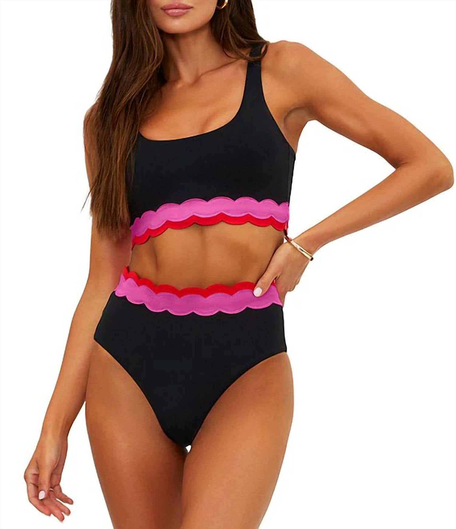 Beach Riot - Marin Wave Scoop Bralette Swim Top And Bottom