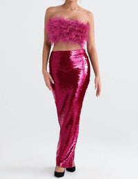 House Of Cb - Women's Alexis Sequined Maxi Skirt