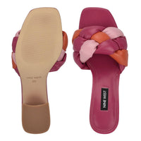 Nine West - Women's Gotti3 Braided Block Heel Slide Sandals