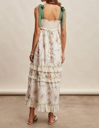 Listicle - Floral Smocked Tiered Maxi Dress