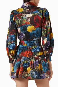 alice + olivia Lily Mini Shirt Dress in flourish - women's dress - alternate view