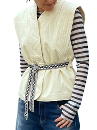 Suncoo - Quilted Shawl Collar Vest