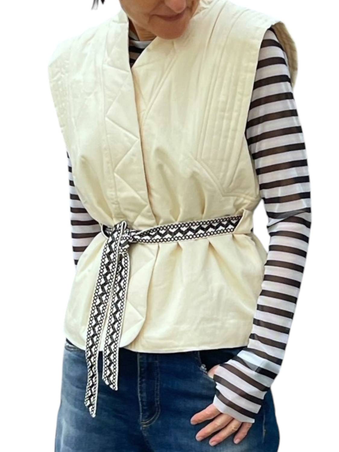 Suncoo - Quilted Shawl Collar Vest
