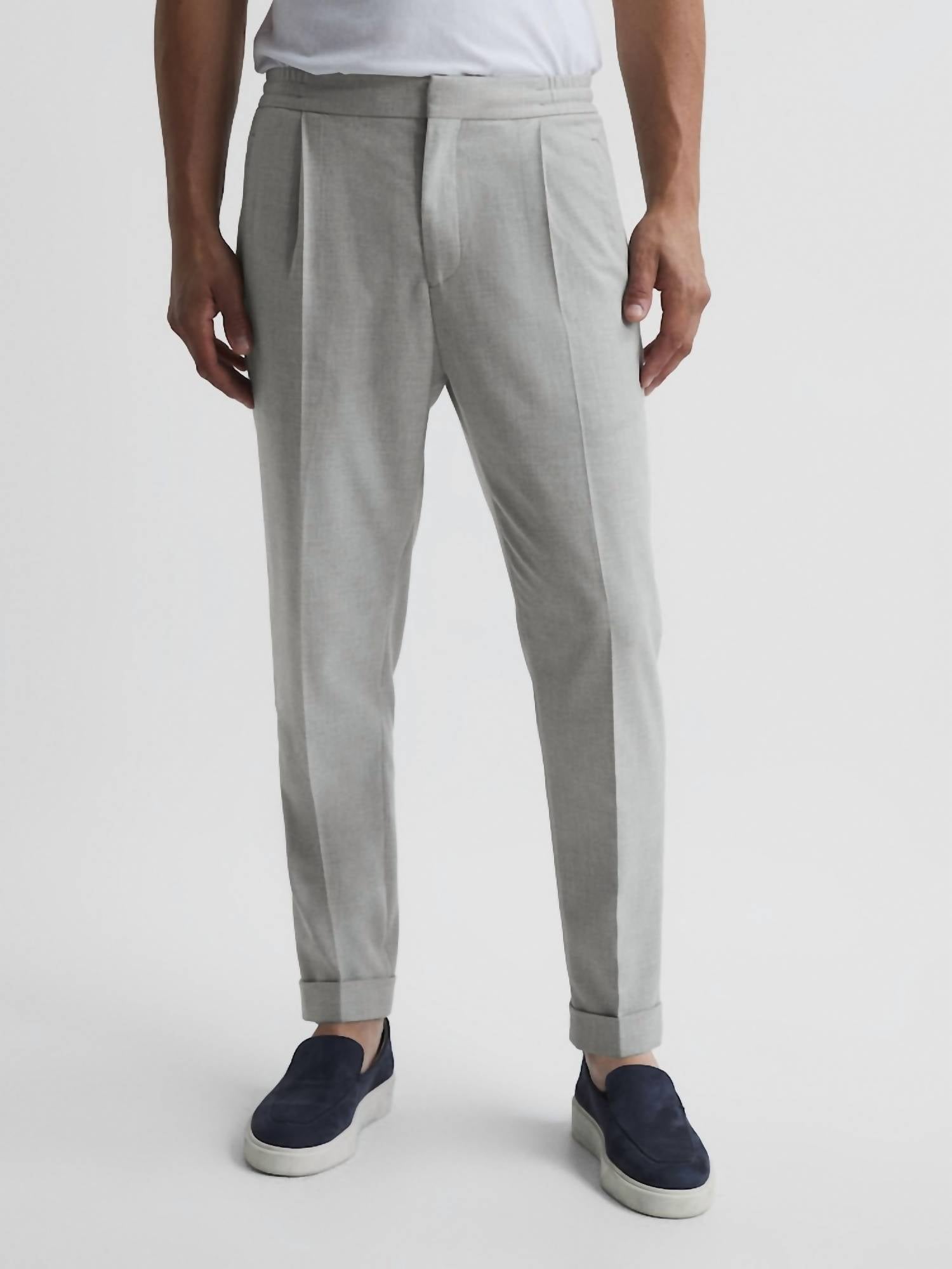 Reiss - Brighton Pleat Front Cuffed Trousers Slacks Pants