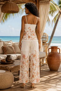 Surelymine - Floral Coast Eyelet Palazzo Set