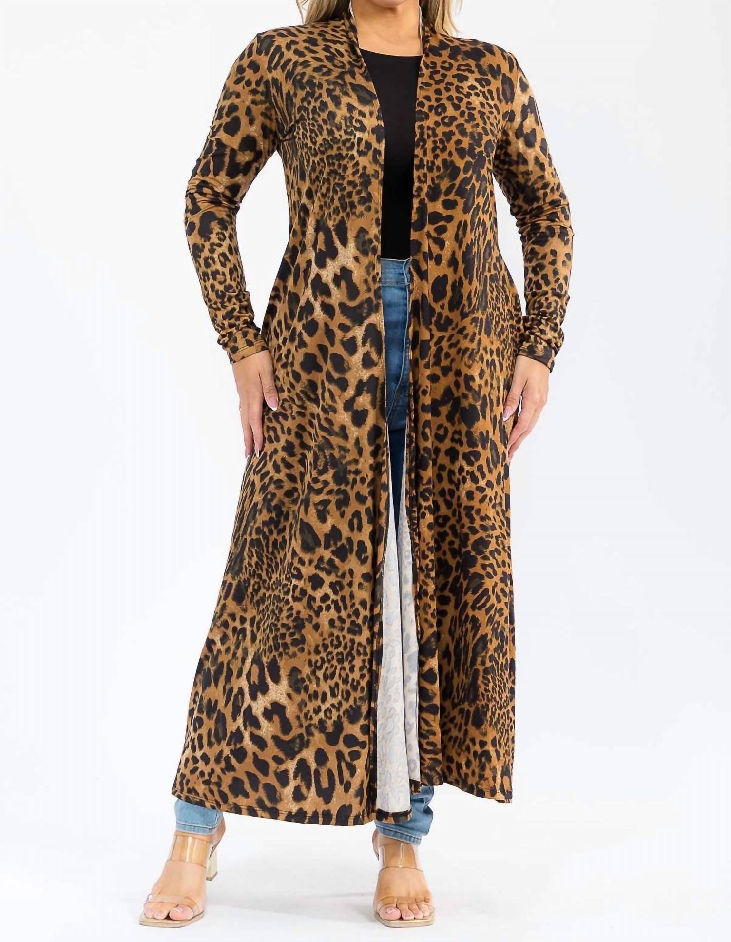 Karen T Design - Long Sleeve Maxi Length Open Front Cardigan