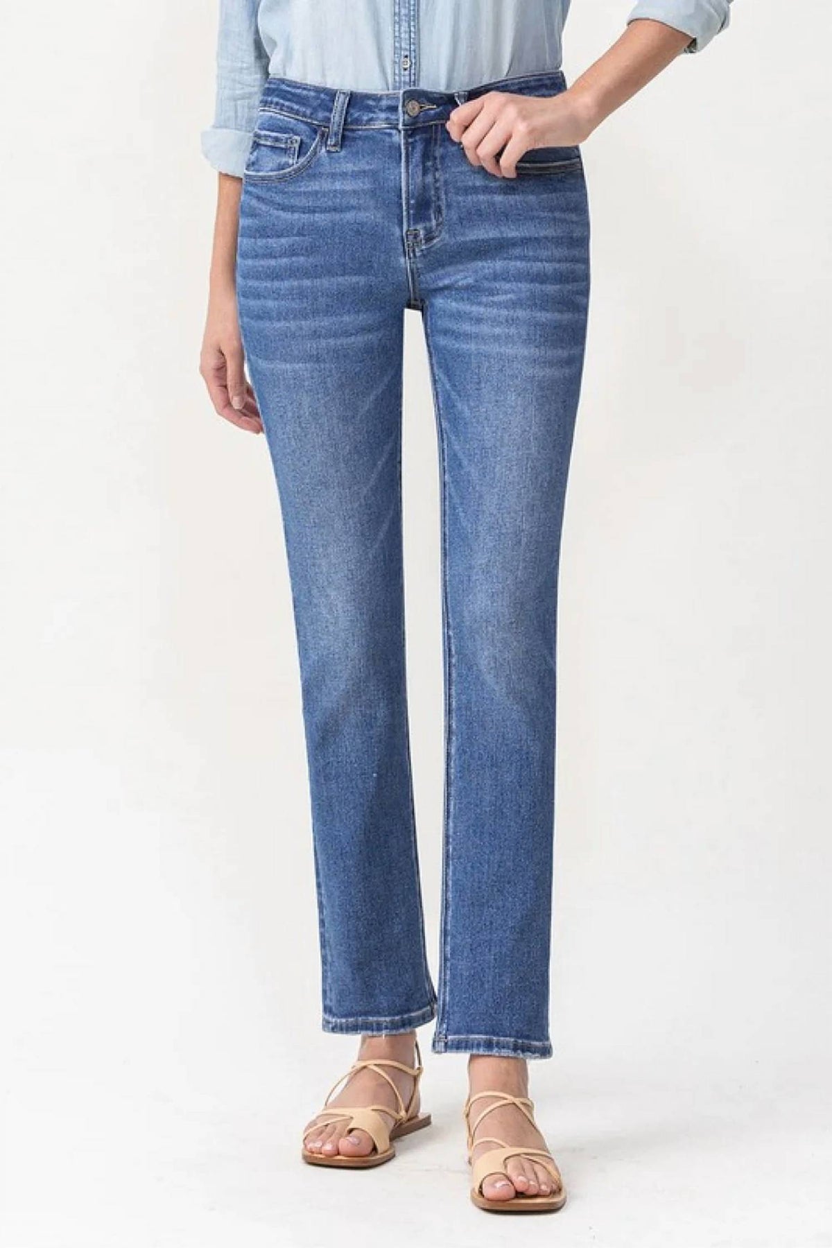Lovervet - Maggie Mid Rise Slim Ankle Straight Jeans